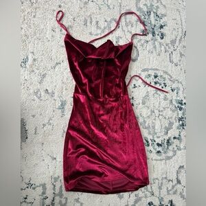 Burgundy Velvet Dress